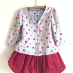 kids　●▼■　カーディガン　100 red blue gray