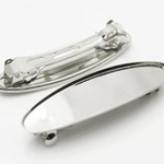 【高品質日本製 10個セット販売】No.56 バレッタ（小）　シルバー　ミール皿 土台　62×16mm [no56-10] 