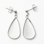 【高品質日本製】No.62 ピアス（ドロップ）　ペア（2個セット）　シルバー　ミール皿 土台　11×20mm [10002866] 