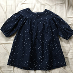 星の麻綿ギャザーたっぷりワンピース