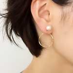イヤリング　circle×pearl
