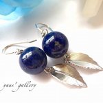 天然石ラピスシルバー925フックピアス