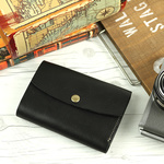 三つ折り財布 柔らか本革 栃木レザー BLACK 36