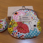 マカロンポーチ付き♪　白クマのぺたんこガマ口☆　