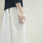 販売終了SALE20%OFF ● 速乾吸水 透けない白 チノタイプ スカート ロング ● CECILE ●	