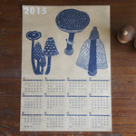 【20%off】きのこ切り絵のレトロ印刷カレンダー2015 A3サイズ％