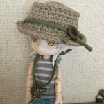 夏帽子アクセセット:緑リボン