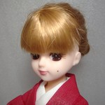 リカちゃん　夏着物　紅・無地