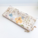 ★LIBERTY&帆布　Irma　イルマ　レッド&イエロー　ビニコのぺたんこペンケース　★メイクブラシケースにも♪　