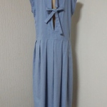 ハーフリネン　後ろリボン🎀ワンピース👗