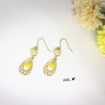 イエロー×イエロー透かしピアス