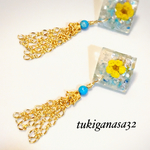 シェルに咲いた花のピアス