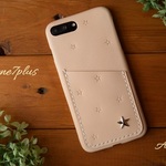 1枚の革でできたiPhone7plus/8plusケース カードケース・星付き