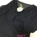 お首、お袖、リボン絞りドット柄ブラウス💖好きに絞って可愛いさ調節❣️❣️