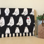 刺繍が可愛い☆移動ポケット シロクマ・蝶ネクタイ
