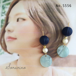 No.S556 大人ブルー✧︎べっ甲ピアス