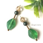300円☆オーバル(グリーン)☆メロンクリアのピアス/イヤリング