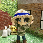 麦わら帽子 青リボン