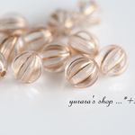 ★042アンティークアクリルビーズ（８ミリ）30個350円　クリア×ゴールド
