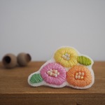 刺繍 パステル キッズ ヘアゴム