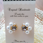♡スワロフスキー＊パール♡ピアス【モーブ】