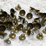 ガラスドーム用　６mm　金古美キャップ　２０個　B-5-8