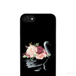 Black Swan クリアソフト ケース [ iPhone5～iPhoneX , iPhone8 plus & Samsung Android ] ★ 羽 パステル art