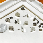 【再販×3】<10個> 10㎜ カン付き チタンピアス (皿部分 ロジウム )