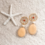 フラワーとウッドのピアス❁﻿