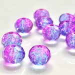 36粒◆クラックファセットビーズ(ブルー×パープル)◆8×6㎜カット