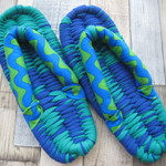 布ぞうり：wave24cm(海の青と緑）
