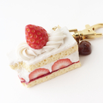 strawberry cake bag charm