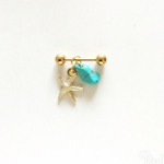 ヒトデ ターコイズ ボディピアス 軟骨ピアス 耳たぶピアス