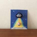 UFOに連れさられるパンダ ☆ブローチ☆