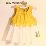 【再販！】スカラップ切替ワンピース(lace&yellow)S/M