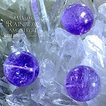 【天然濃密色!!】レインボーラベンダーアメシスト・AAAAランク✧【全石キラキラ結晶と虹入り!!✧】約10〜10.5mm珠【１石】セット【ブラジル産✧】