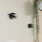 ツバメ 壁掛けオブジェ マットブラック
