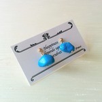 大人のプチピアス さざれターコイズ チタン
