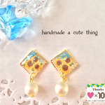 夏のひまわり♡大人気！再…再販【イヤリング/ピアス/樹脂ノンホールもOK】