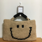 麻紐 スマイル L カゴバッグ ティーシャツヤーン ニコちゃん