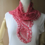 「再販」スイスリネンの涼感のあるパイナップル模様ミニストール