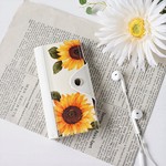 向日葵★iPhoneケース★手帳型スマホケース【ホワイト】