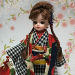 リカちゃんハンドメイド着物  袖なし羽織付き