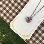 スターチスとかすみ草のドライフラワーネックレス❤︎