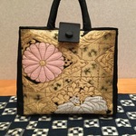 ★ 金糸菱文様に菊  桐 ★ 大バック