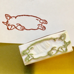 消しゴムはんこ「コーギーねんね」