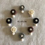 ［再販］ お花結び と パールのイヤリング・ピアス＊Mサイズ