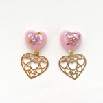 pink × purple シェル ハートピアス