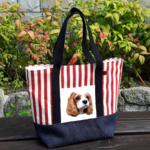 オーダーメイド　うちの子 プリント　ちょっと大きめ お散歩バッグ 犬 猫 トートバッグ バッグ オリジナル チャーム 