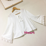 友達のお家へ行く時のレースブラウス💖いつでもコーヒー行ける❣️❣️